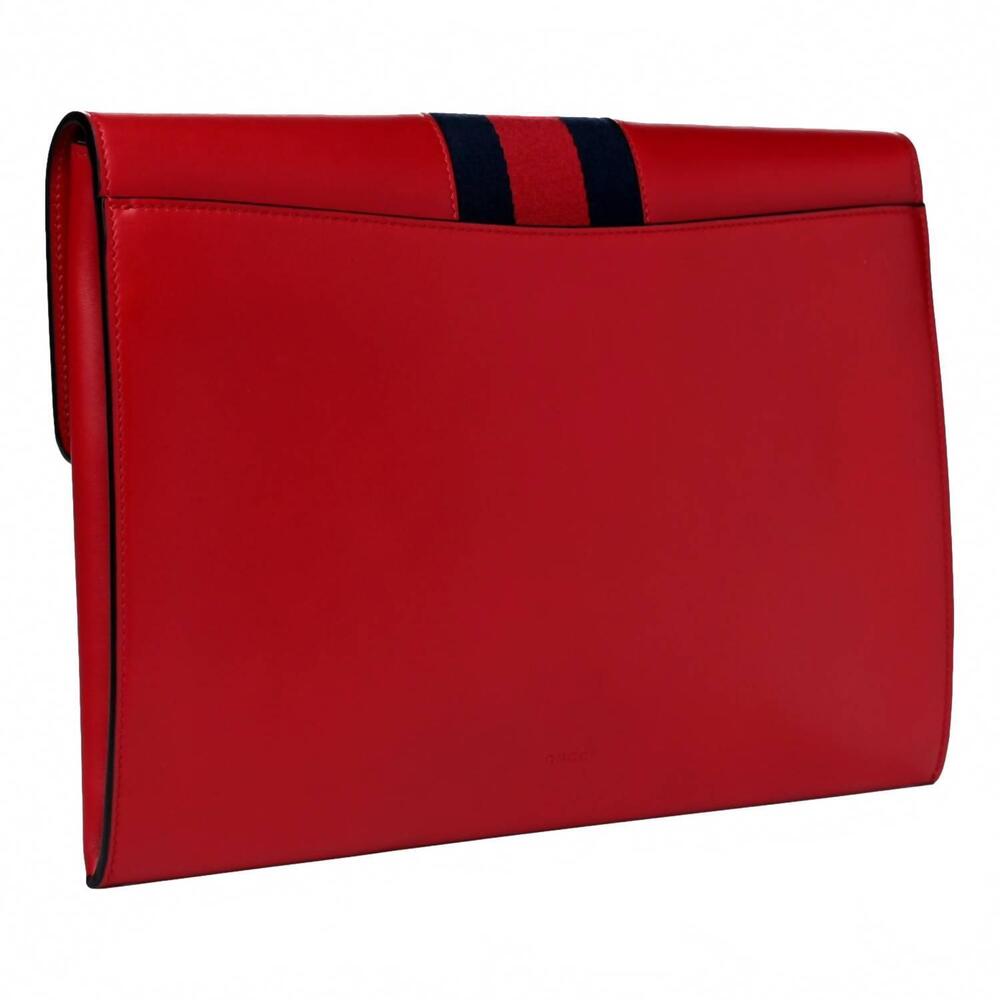 NEW GUCCI maxi sylvie clutch in red - Picture 2 of 4